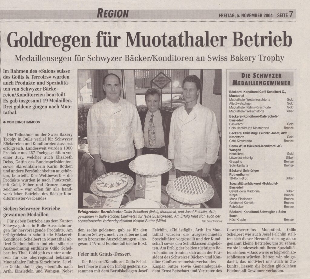 Konditorei Schelbert
Ernst Immoos, Bote der Urschweiz, 2004, Ze349