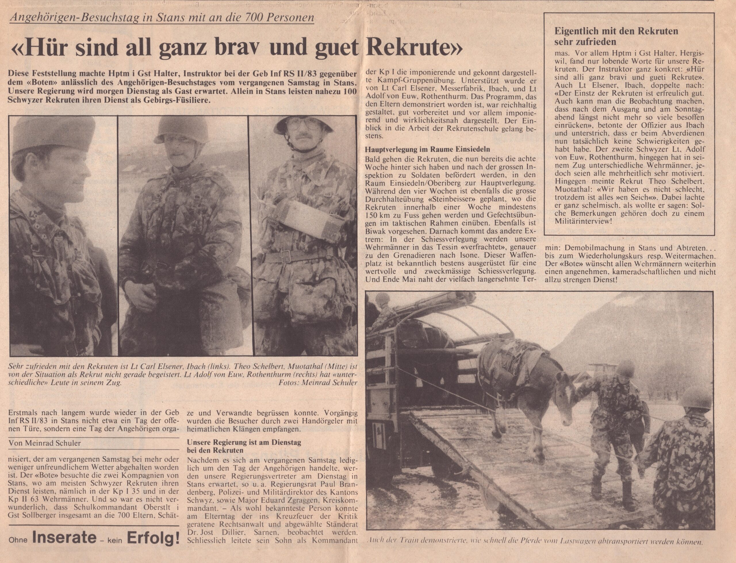 Geb Inf RS II/83
Meinrad Schuler, Bote der Urschweiz, 1983, Ze351