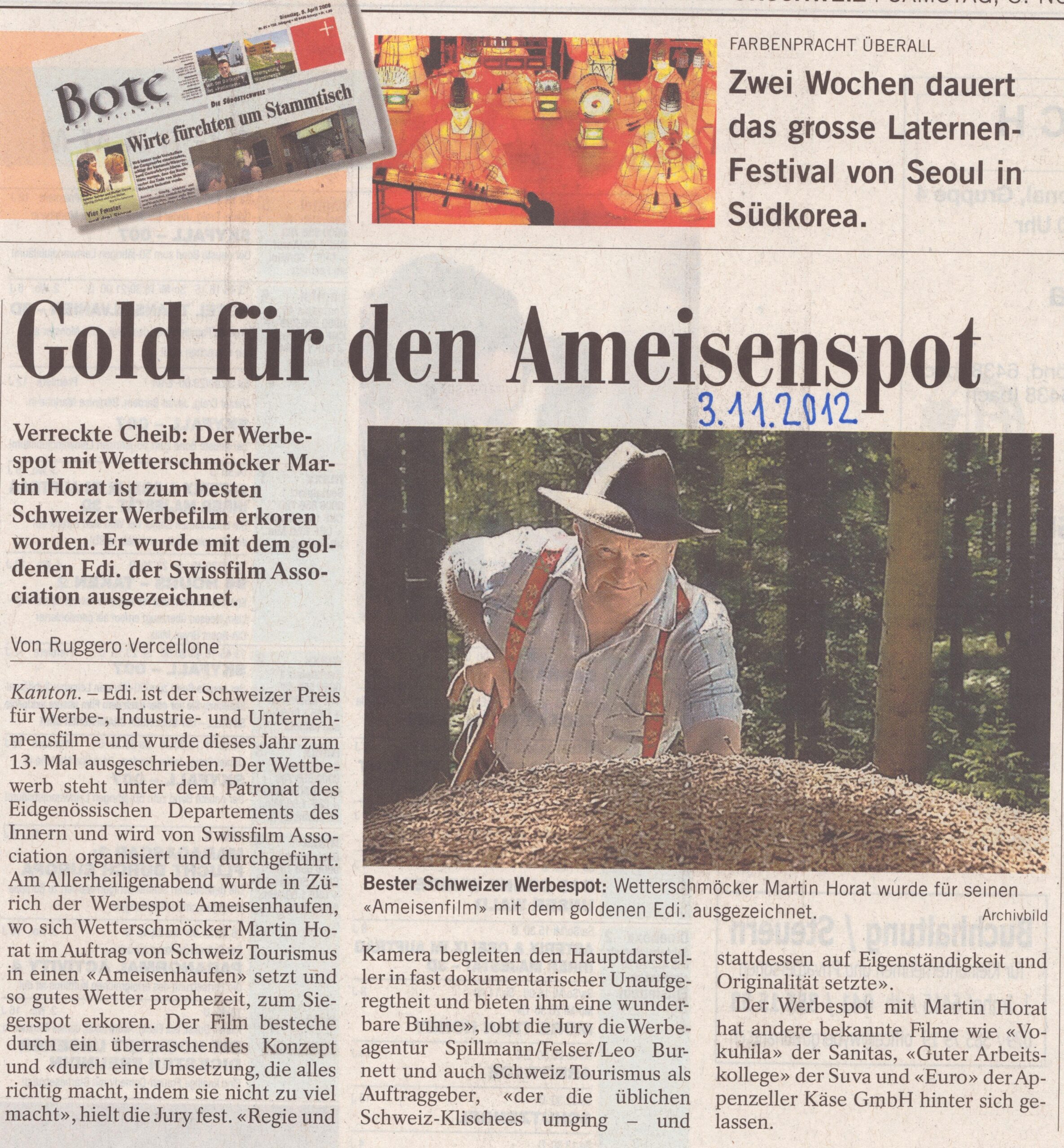 Martin Horat
Ruggero Vercellone, Bote der Urschweiz, 2012, Ze352