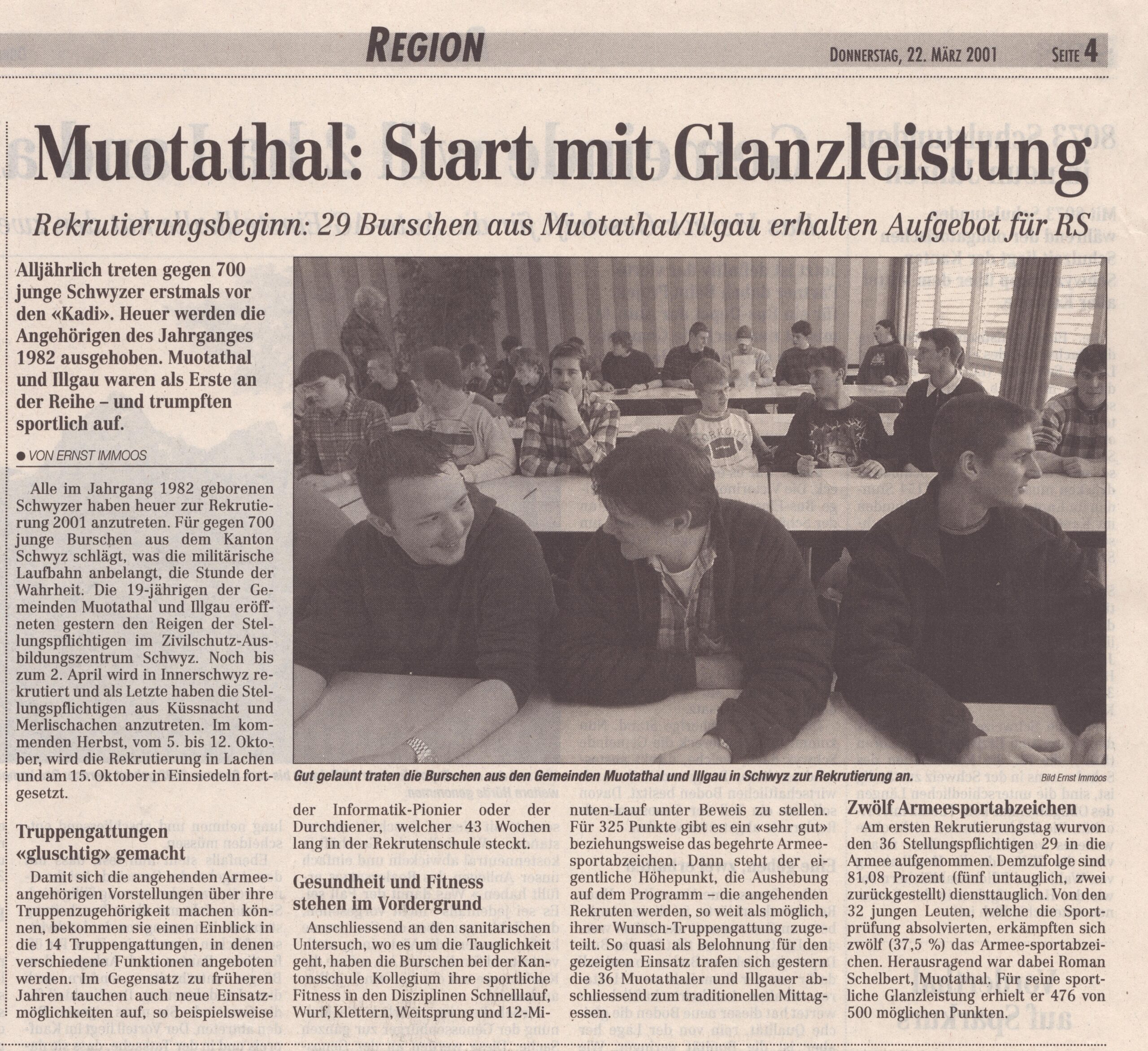 Stellungstag Muotathaler
Ernst Immoos, Bote der Urschweiz, 2001, Ze354