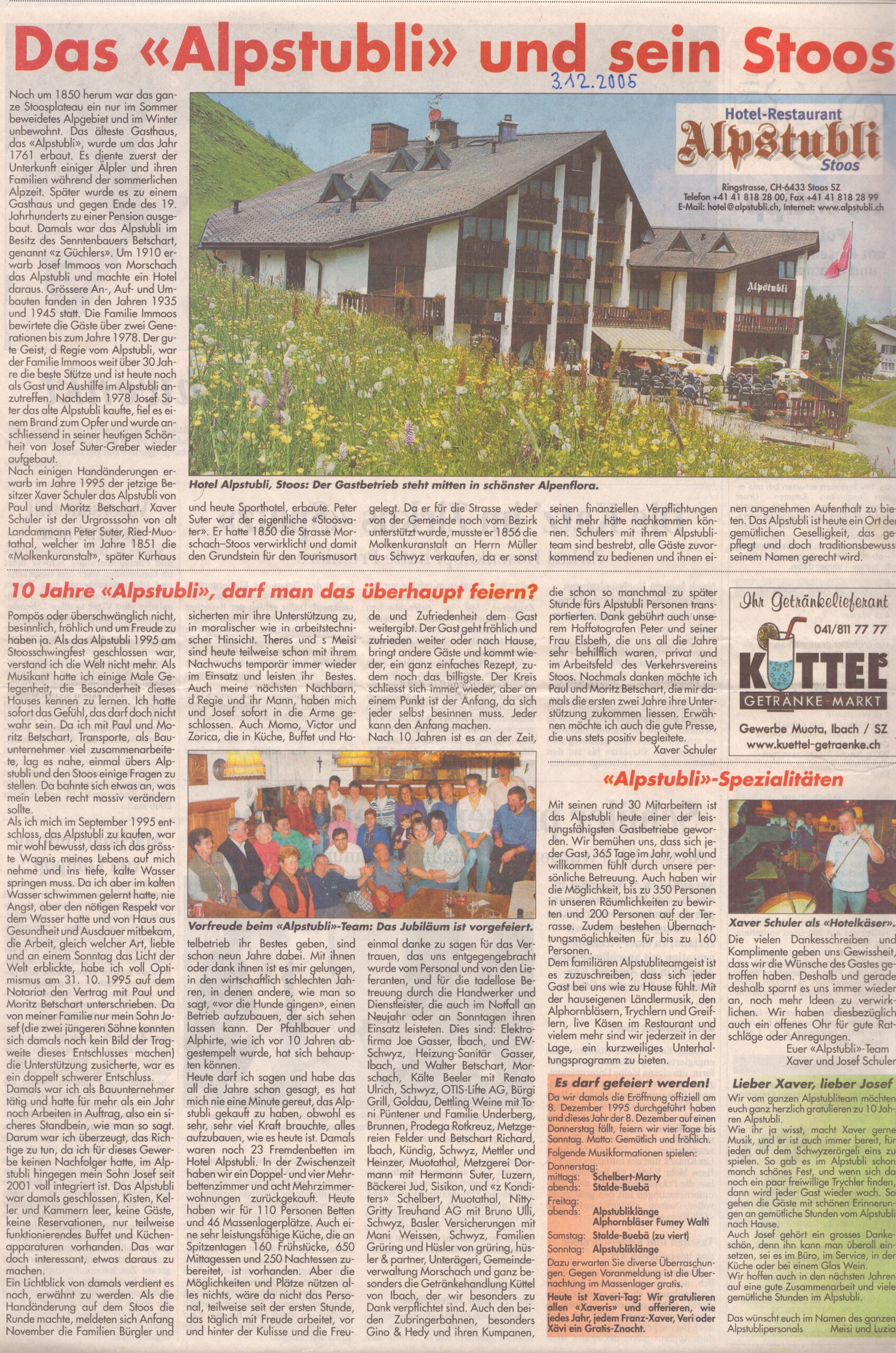 Restaurant Stoos
Bote der Urschweiz, 2005, Ze356