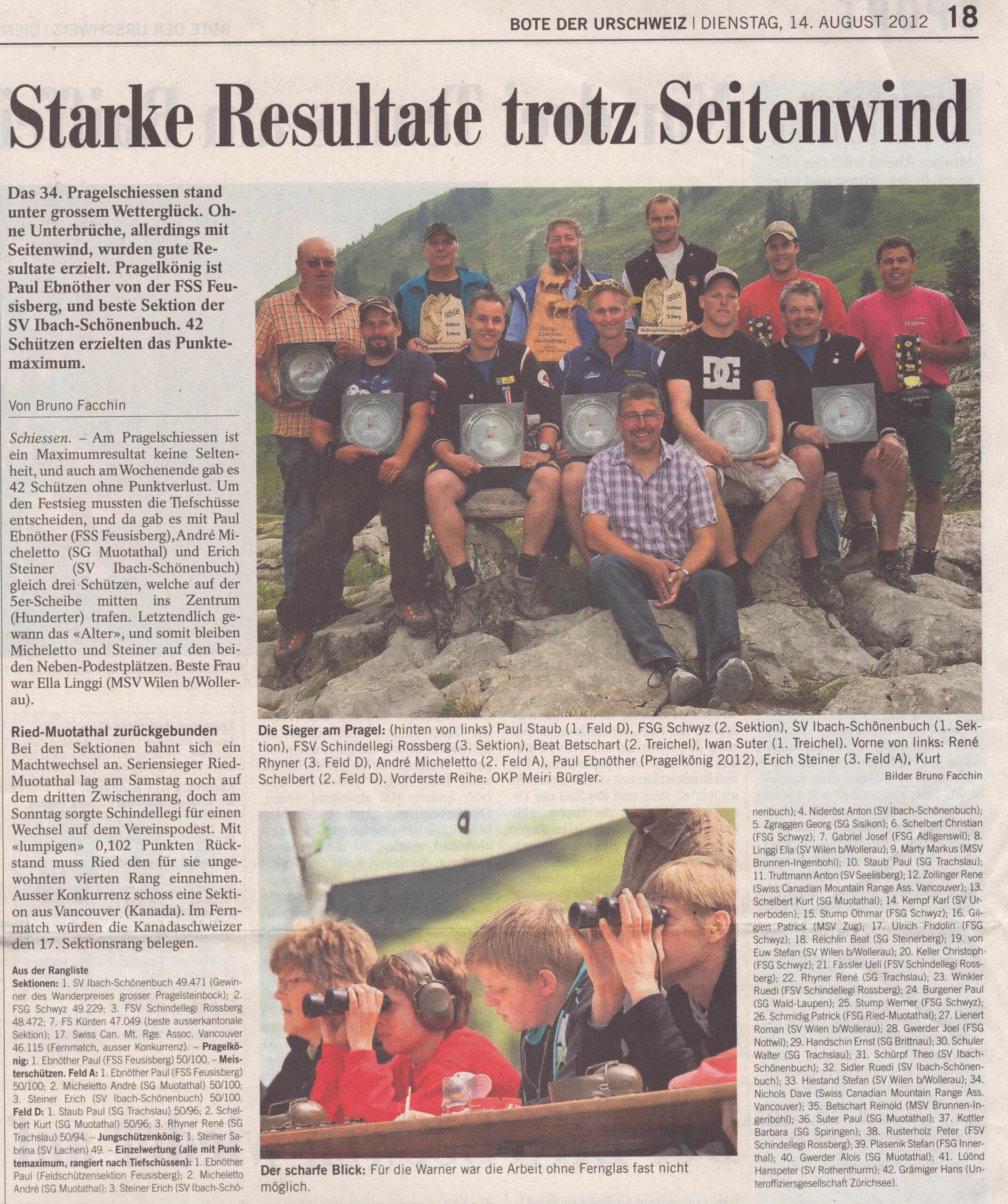 Pragelschiessen
Bruno Facchin, Bote der Urschweiz, 2012, Ze361