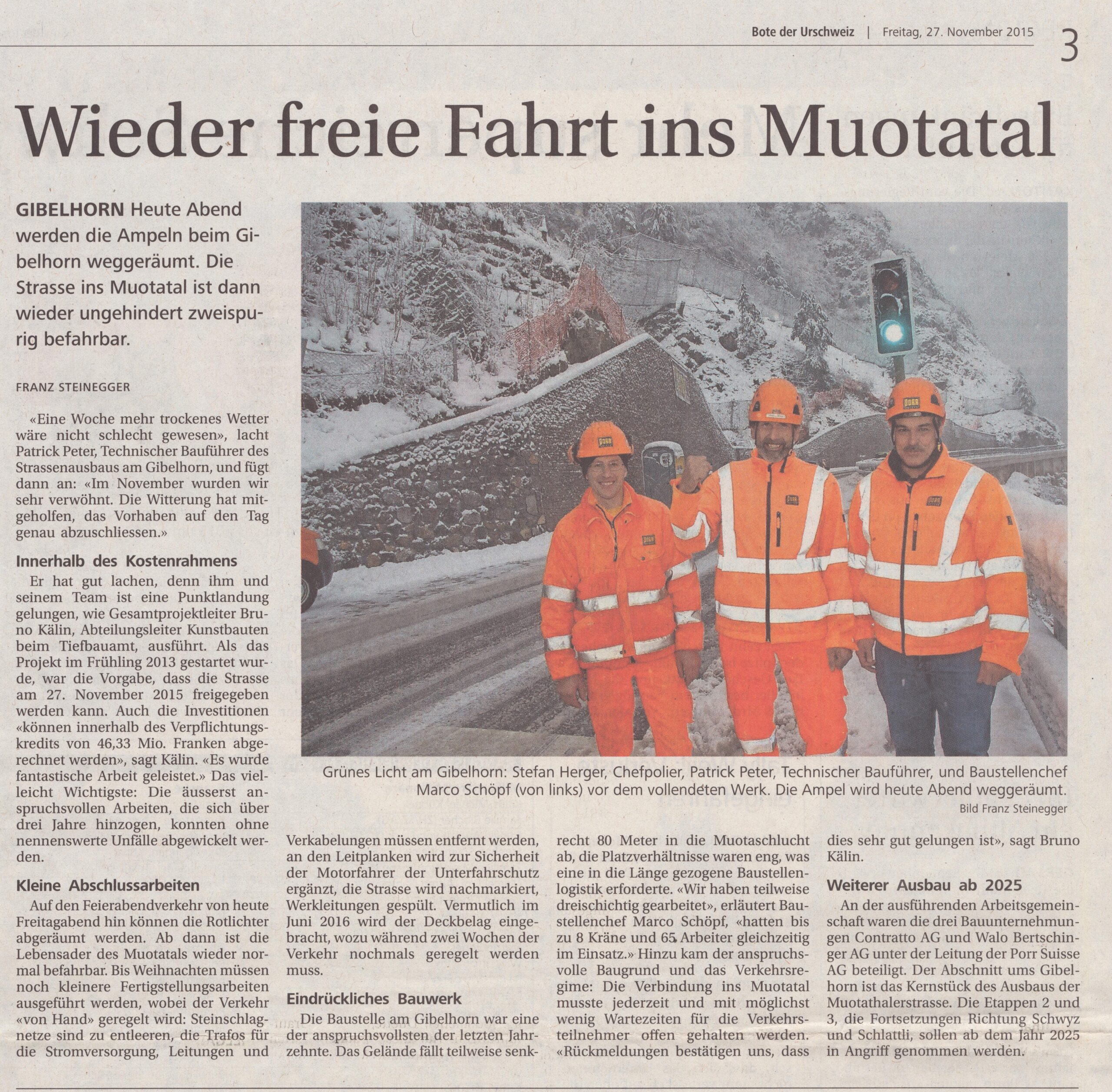 Horärank
Franz Steinegger, Bote der Urschweiz, 2015, Ze363