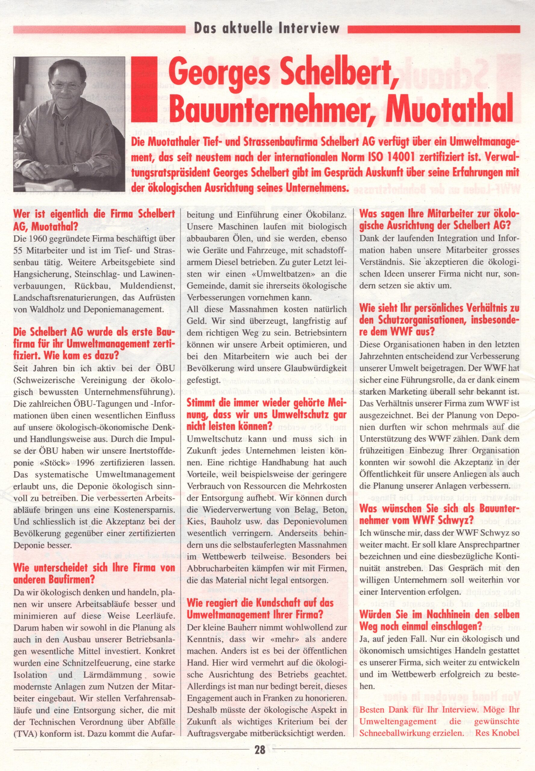 Zertifikat ISO 14001
Res Knobel, WWF Heft, 2001, Ze366