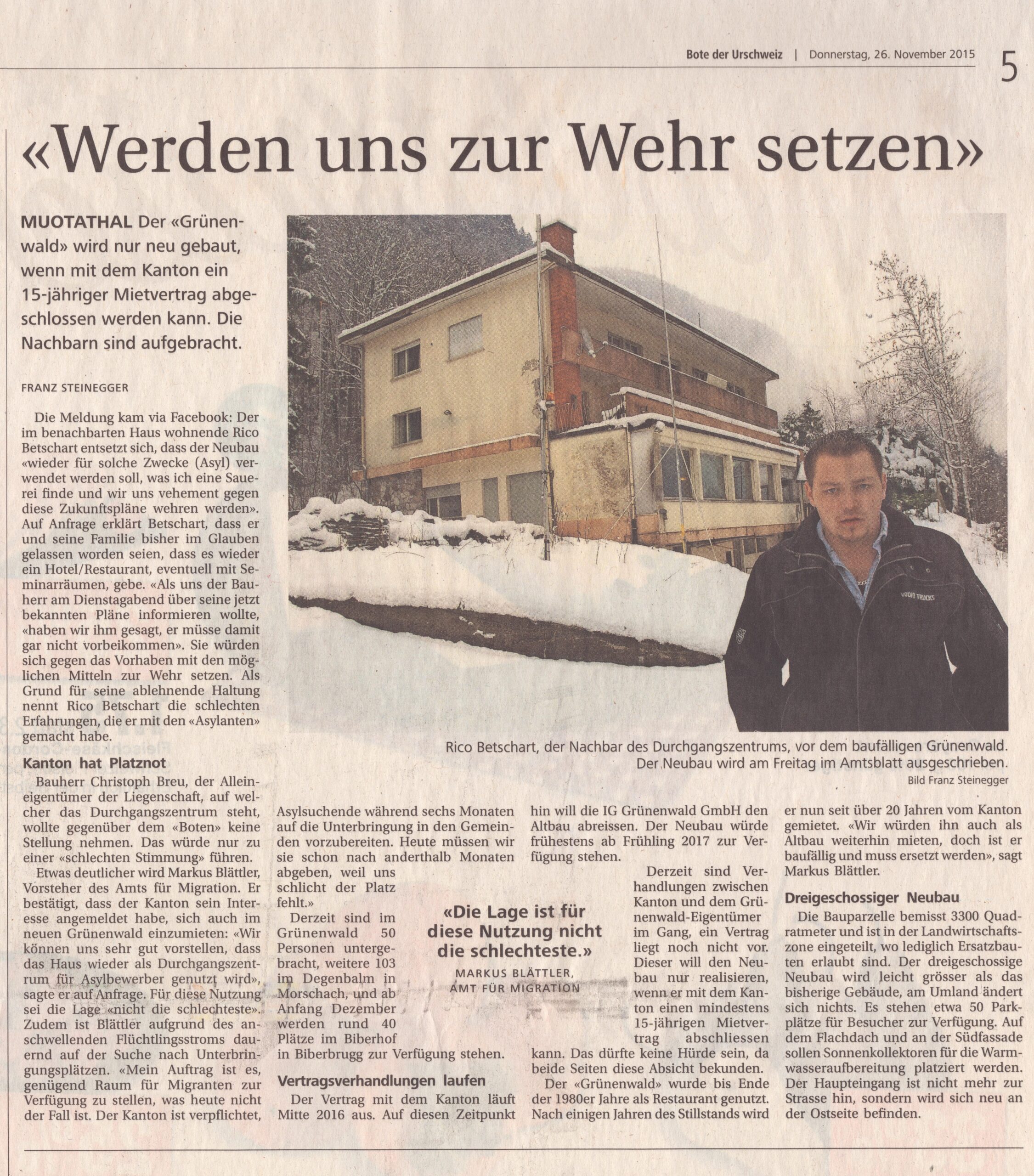 Rico Betschart
Franz Steinegger, Bote der Urschweiz, 2015, Ze369