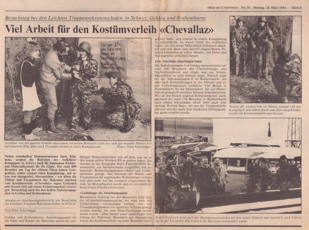 Besuchstag RS
Peter Scheidegger, Bote der Urschweiz, 1983, Ze372