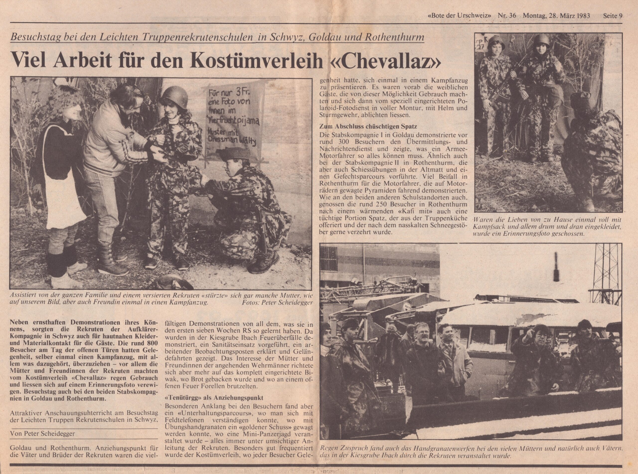 Besuchstag RS
Peter Scheidegger, Bote der Urschweiz, 1983, Ze372