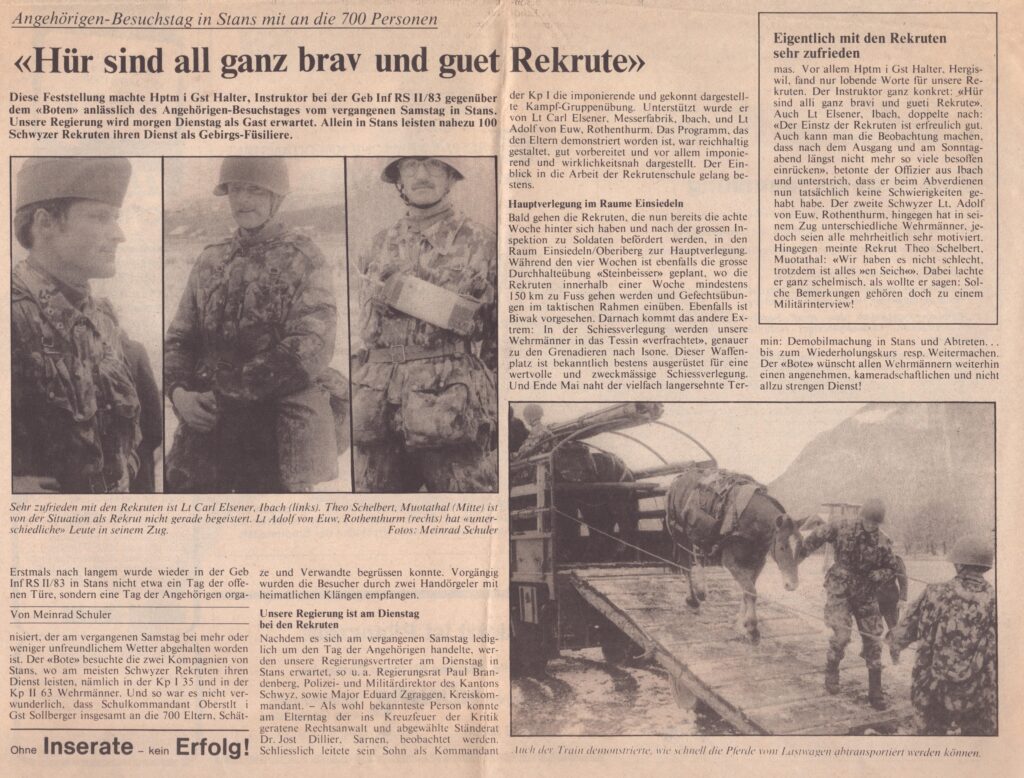 Geb Inf RS II/83
Meinrad Schuler, ZeVic77