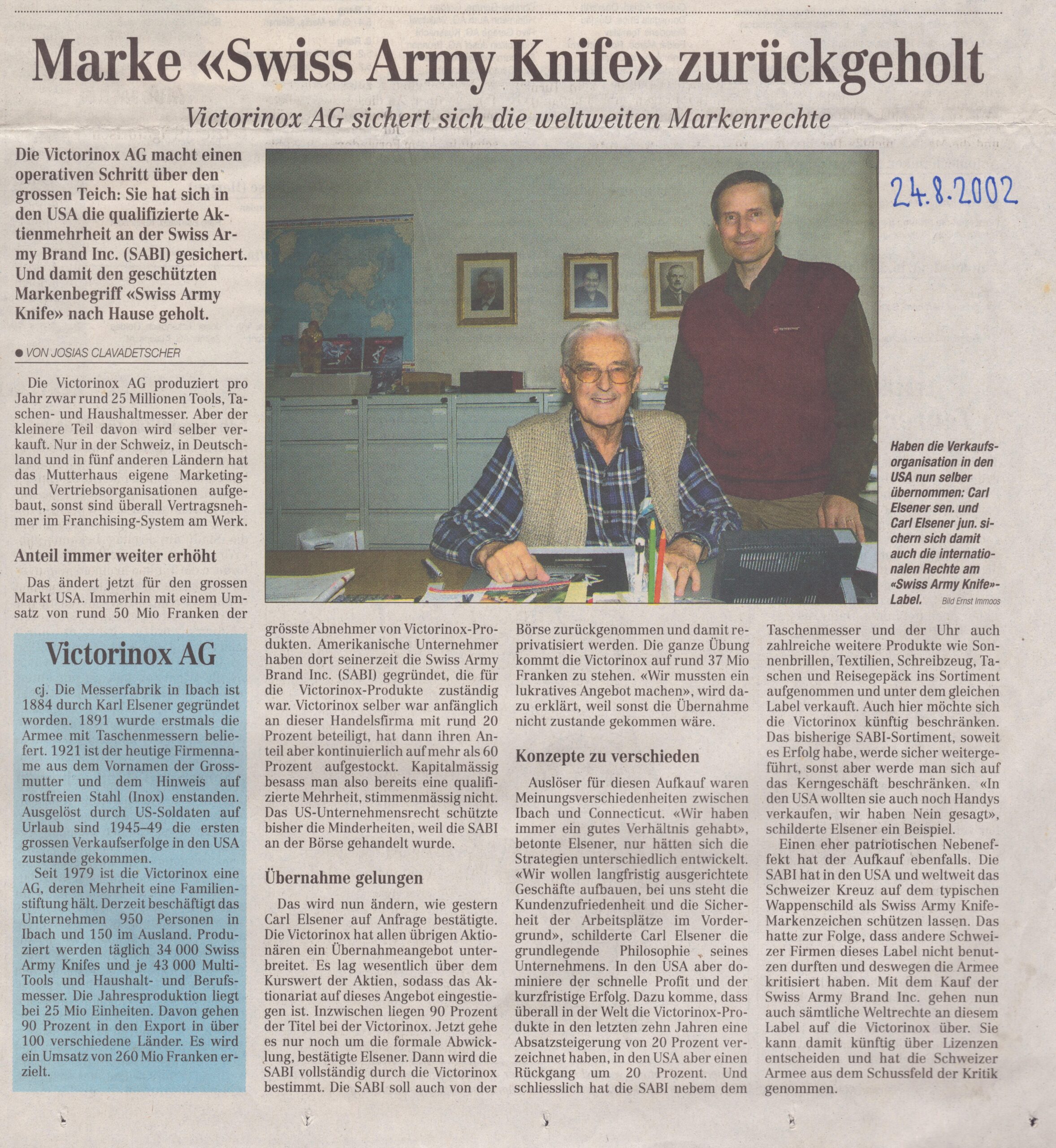 Markenrechte
Ernst Immoos, Bote der Urschweiz, 2002, ZeVic81