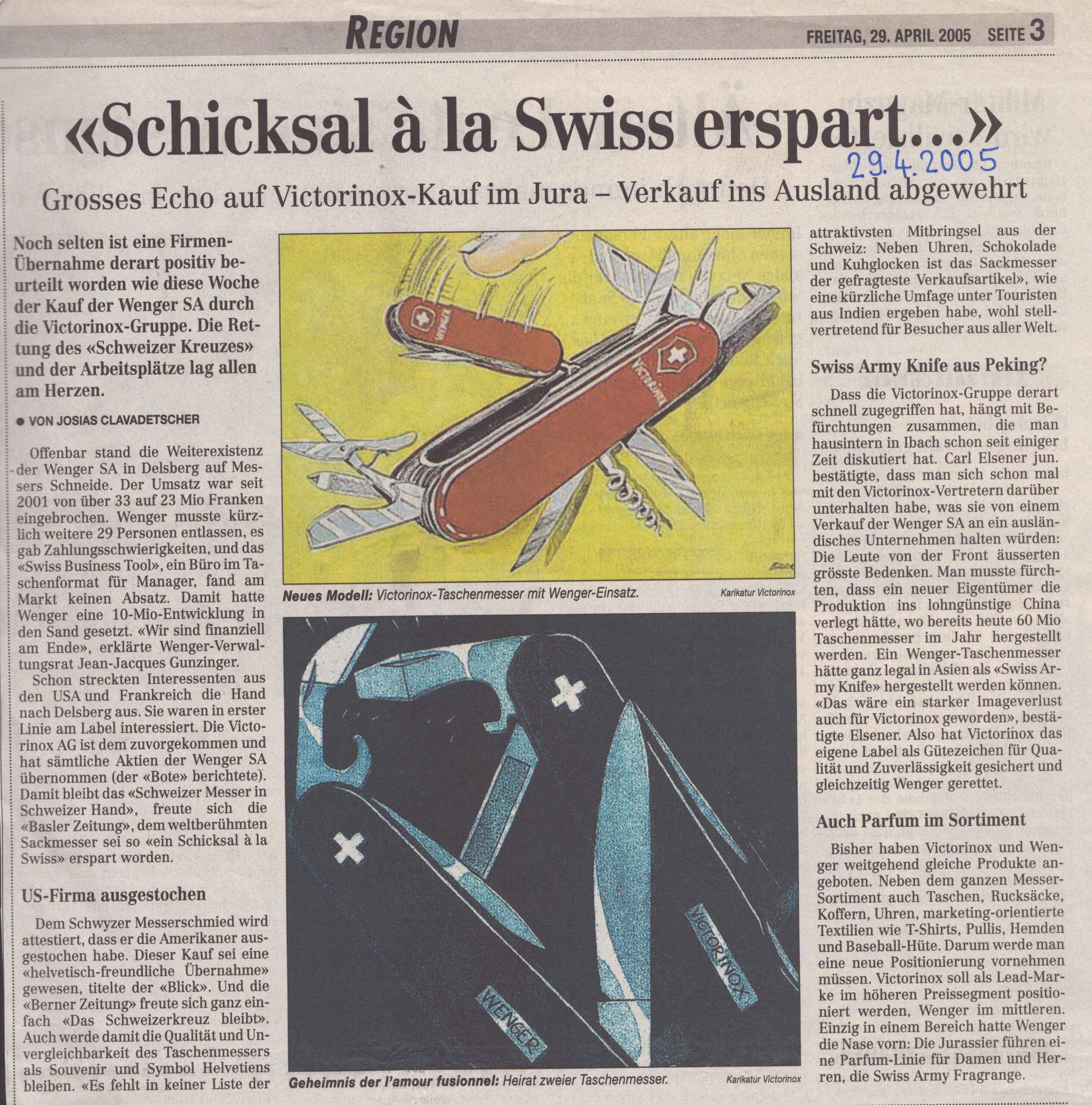 Kauf Wenger
Josias Clavadetscher, Bote der Urschweiz, 2005, ZeVic87