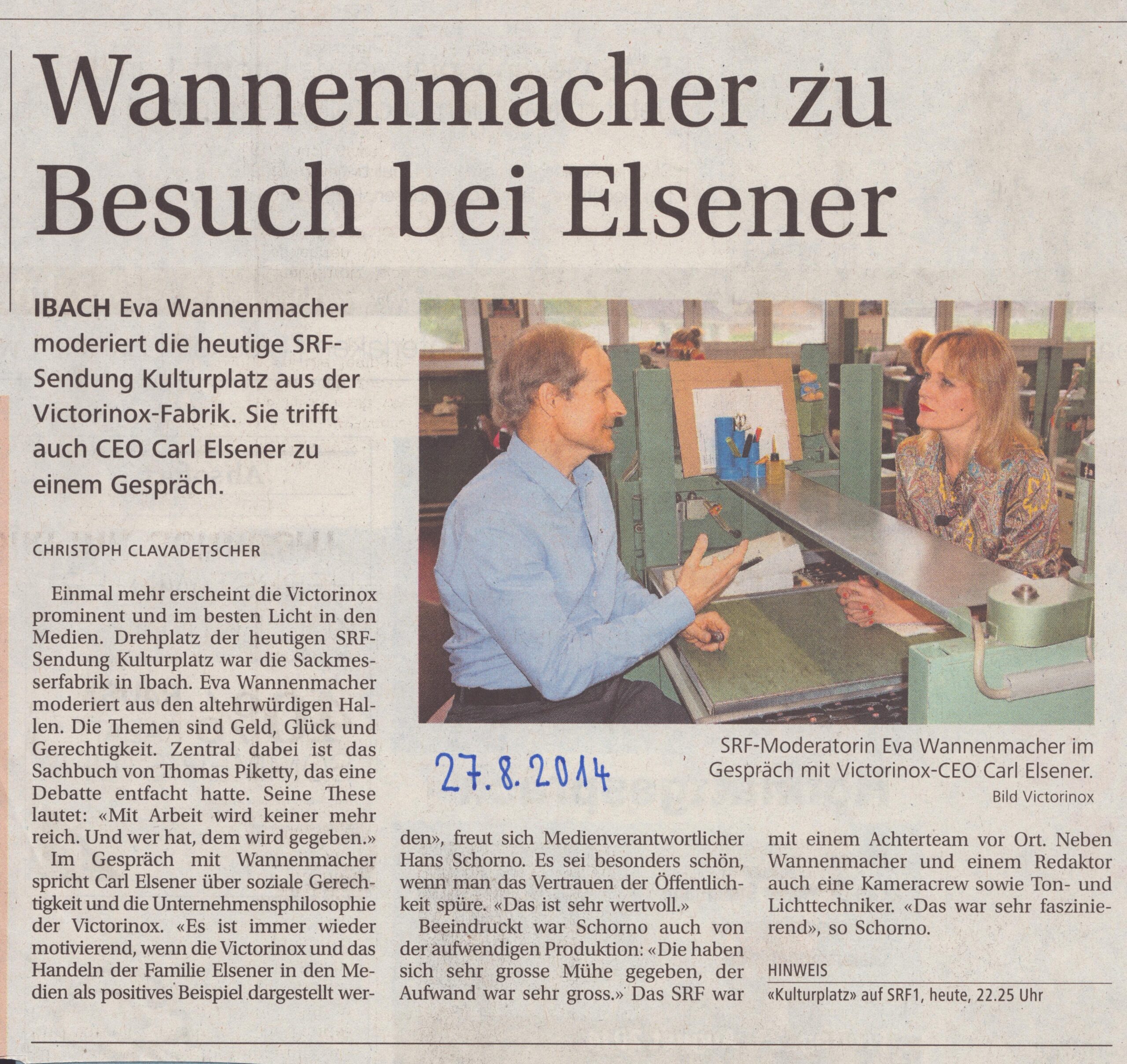 Gespräch SRF
Christoph Clavadetscher, Bote der Urschweiz, 2014, ZeVic92