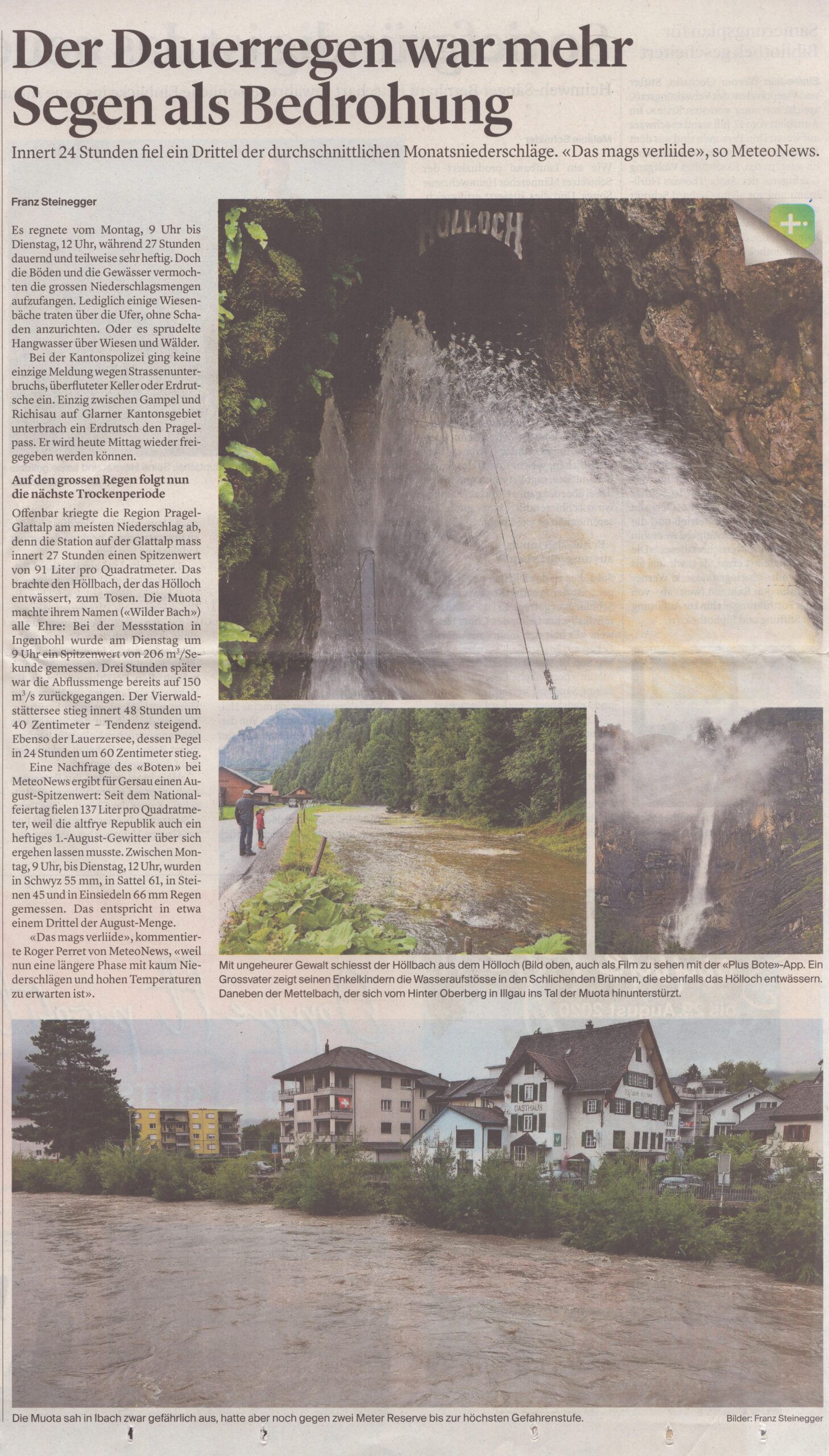 Dauerregen
Franz Steinegger, Bote der Urschweiz, 2020, Ze381