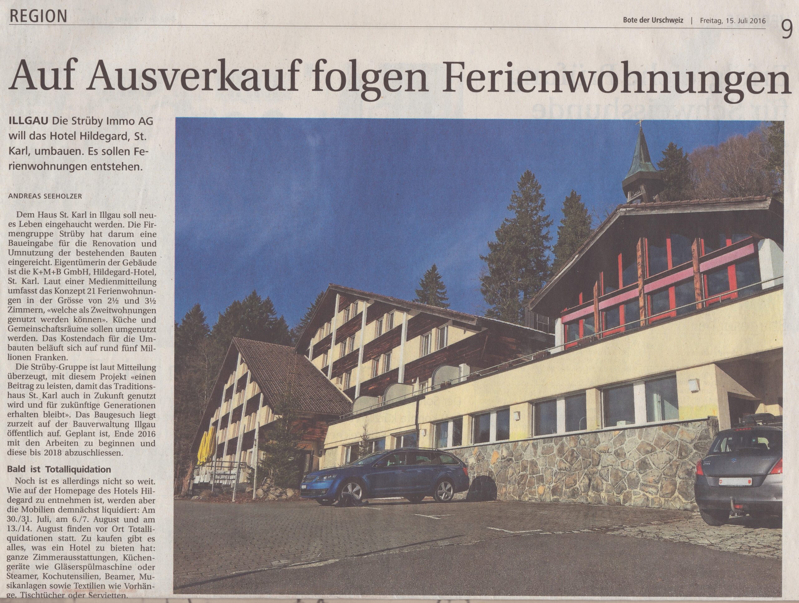 St. Karl Illgau
Andreas Seeholzer, Bote der Urschweiz, 2016, Ze388