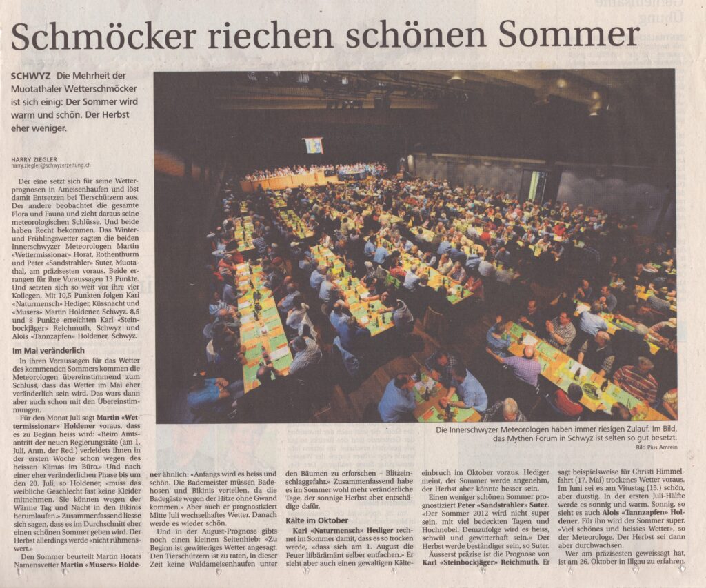 Jahresversammlung
Harry Ziegler, Schwyzer Zeitung, 2011, Ze398