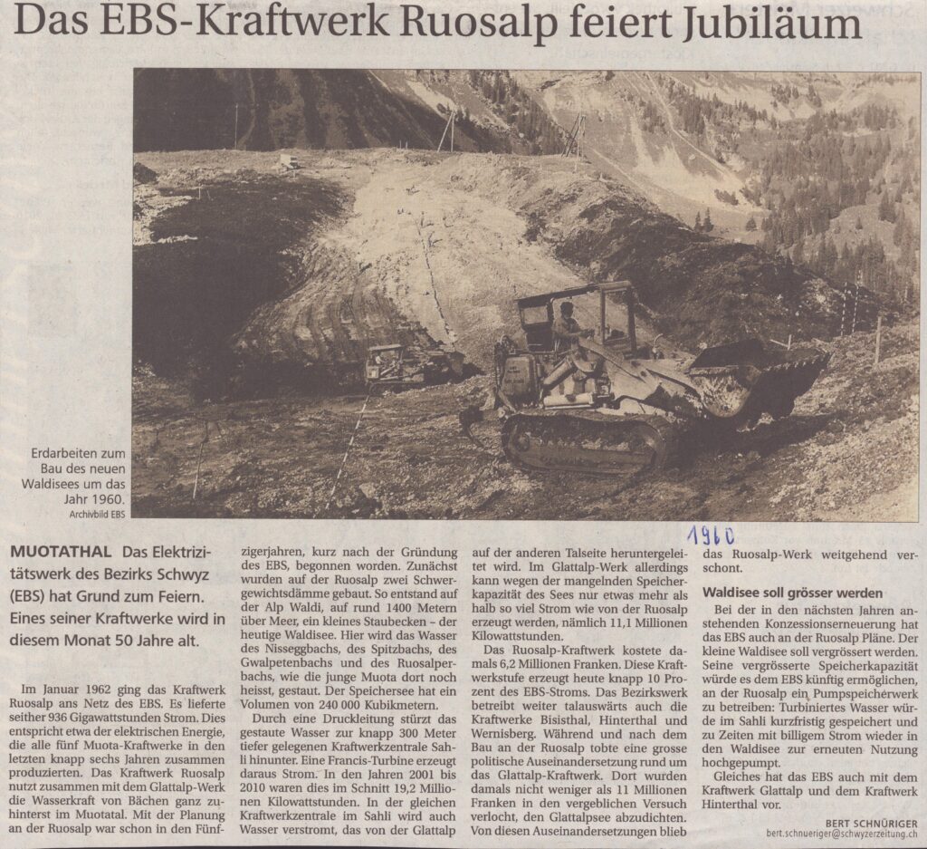 Jubiläum
Bert Schnüriger, Schwyzer Zeitung, 1960, Ze404