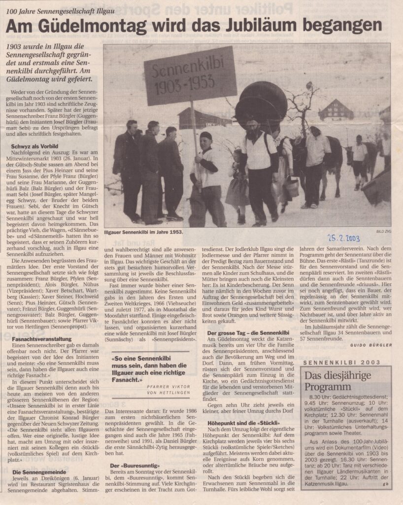 Sennenchilbi Illgau
Guido Bürgler, Bote der Urschweiz, 2003, Ze406