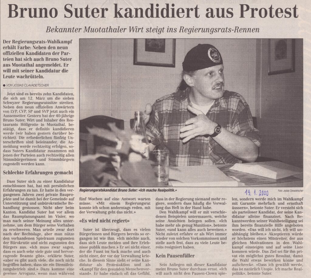 Bruno Suter
Josias Clavadetscher, Bote der Urschweiz, 2000, Ze413