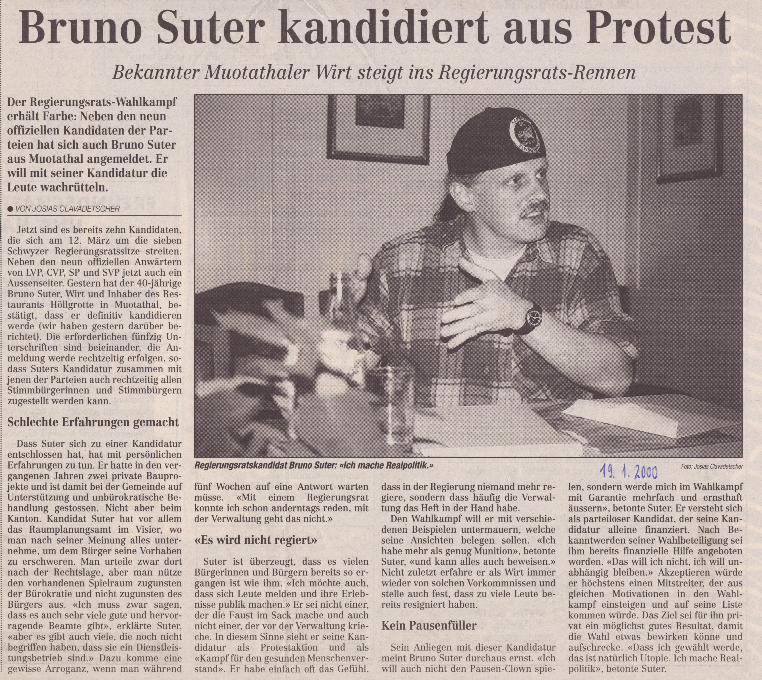 Bruno Suter
Josias Clavadetscher, Bote der Urschweiz, 2000, Ze413