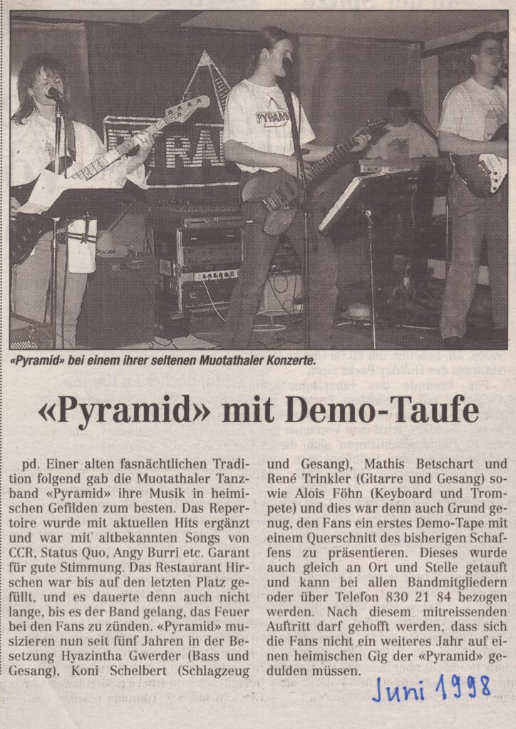 Partyband
pd, Bote der Urschweiz, 1998, Ze421