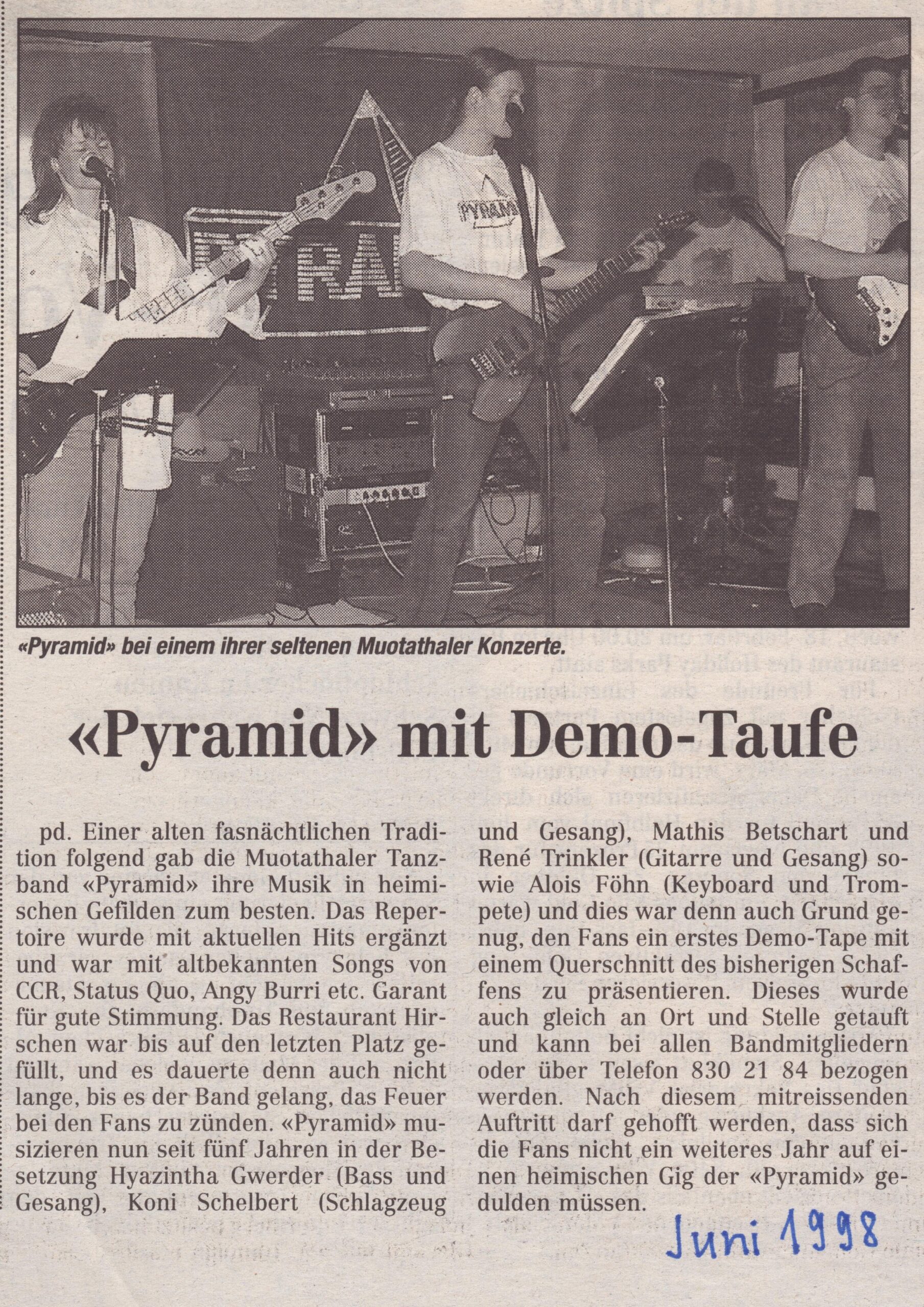 Partyband
pd, Bote der Urschweiz, 1998, Ze421