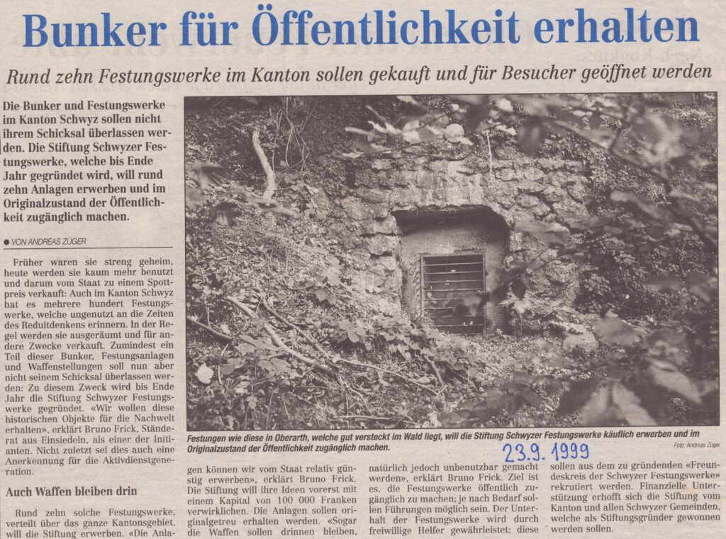 Festungen
Andreas Züger, Bote der Urschweiz, 1999, Ze423