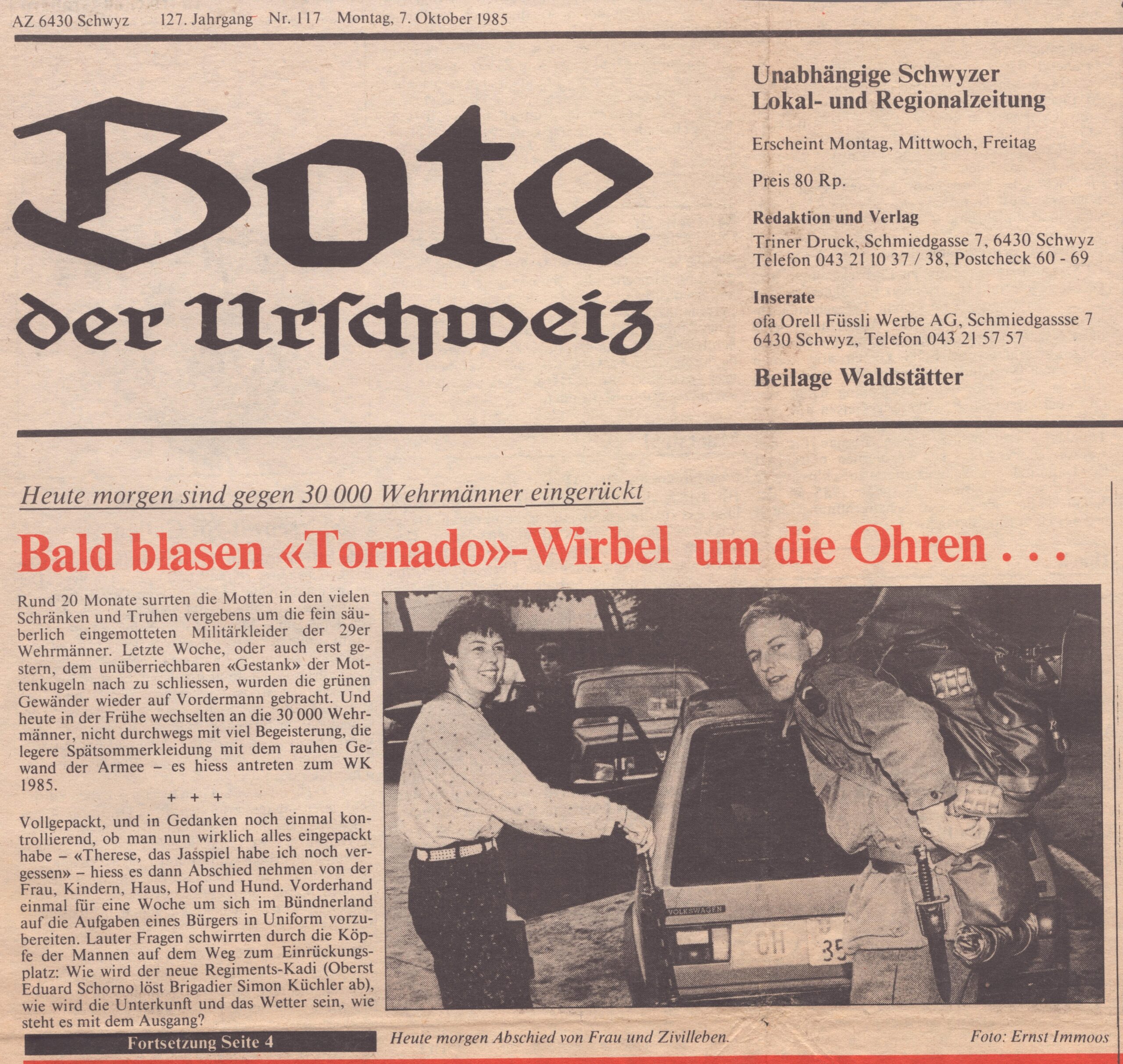 Manöver WK
Ernst Immoos, Bote der Urschweiz, 1985, Ze428