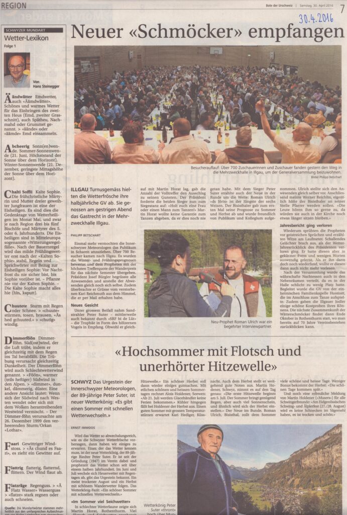 Versammlung 2016
Philipp Betschart, Bote der Urschweiz, 2016, Ze430