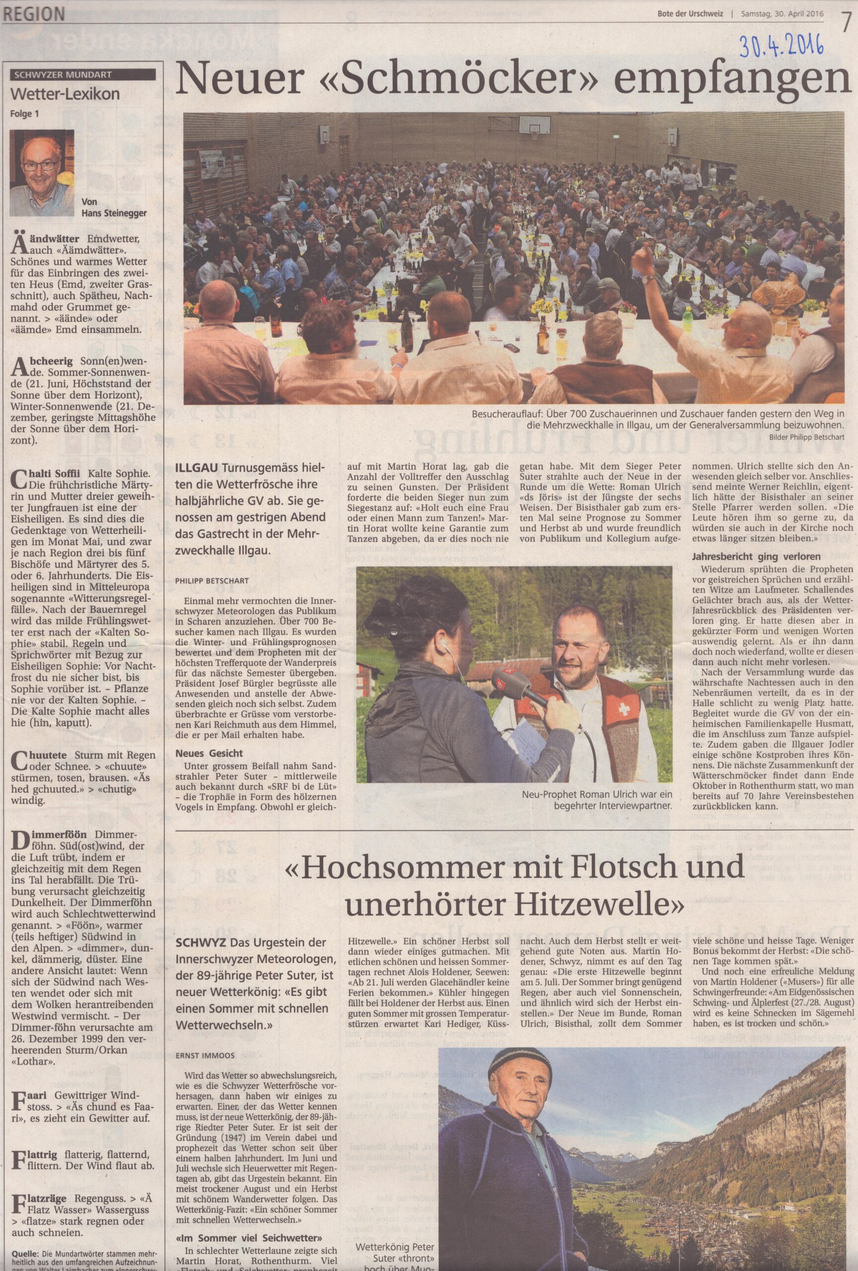 Versammlung 2016
Philipp Betschart, Bote der Urschweiz, 2016, Ze430