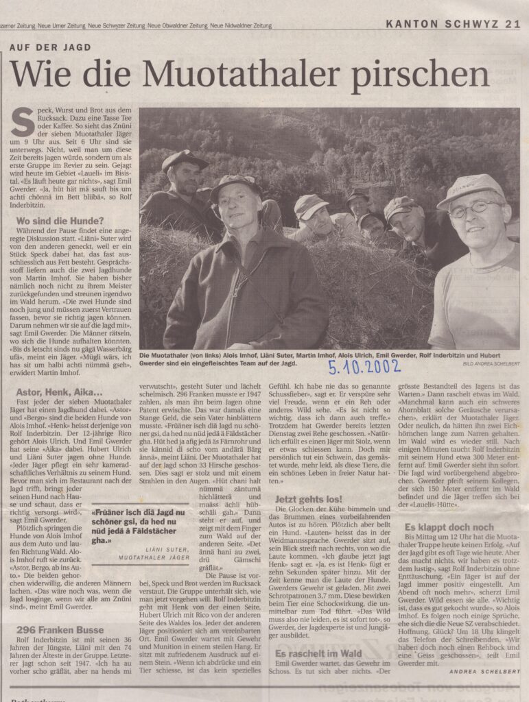 Lieni Suter
Andrea Schelbert, Schwyzer Zeitung, 2002, Ze433
