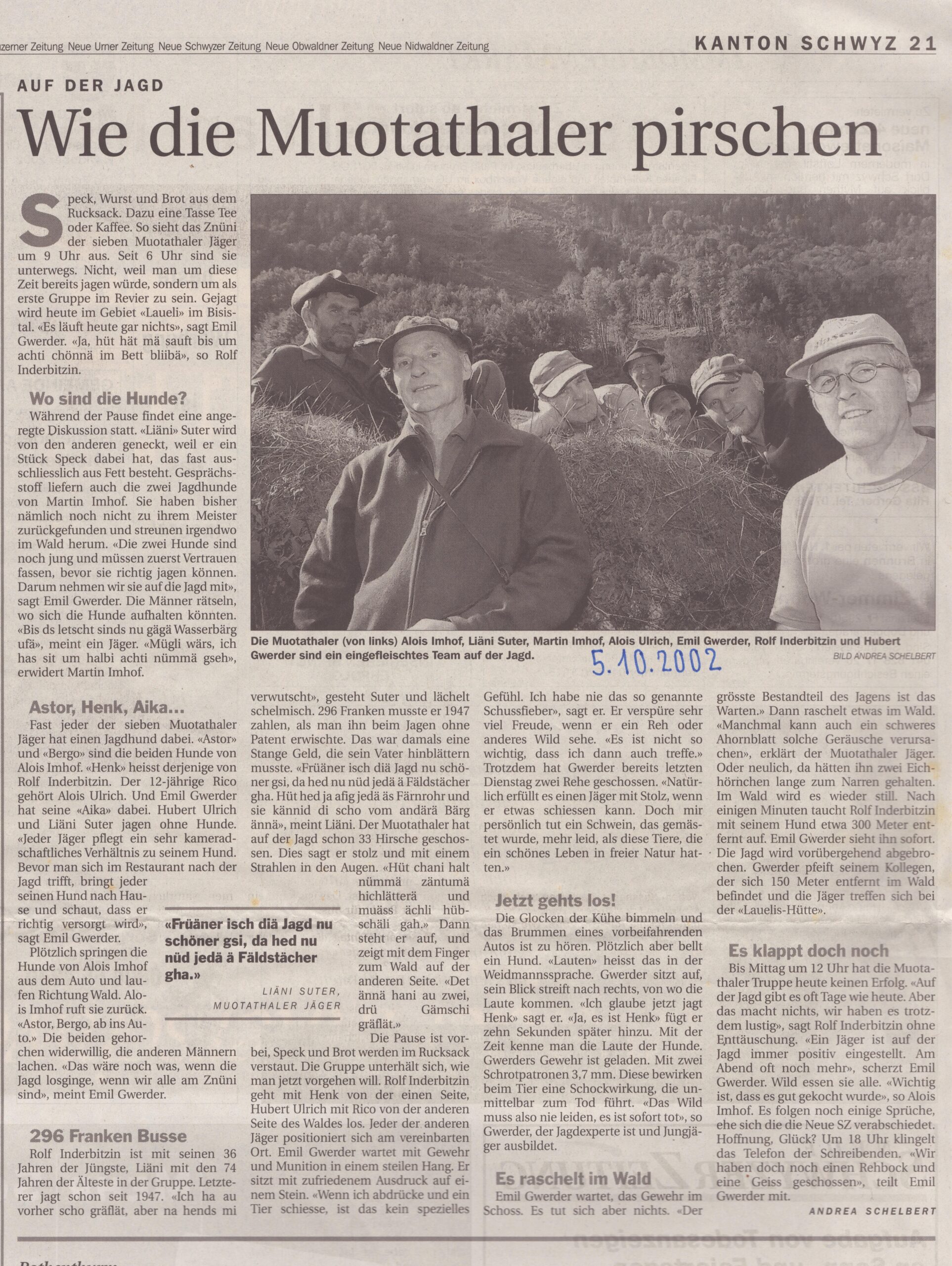 Lieni Suter
Andrea Schelbert, Schwyzer Zeitung, 2002, Ze433