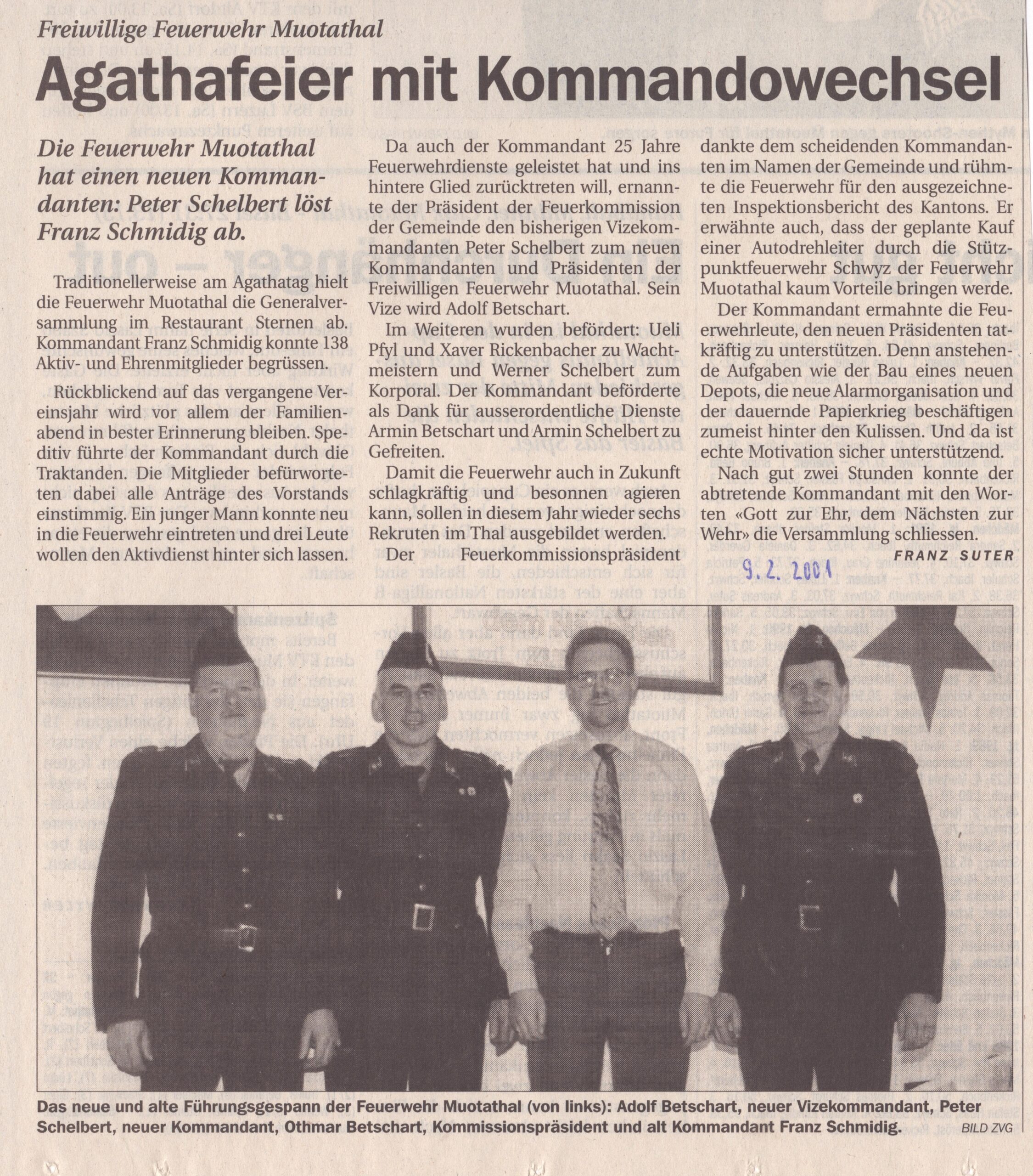 Muotathal
Franz Suter, Schwyzer Zeitung, 2001, Ze438