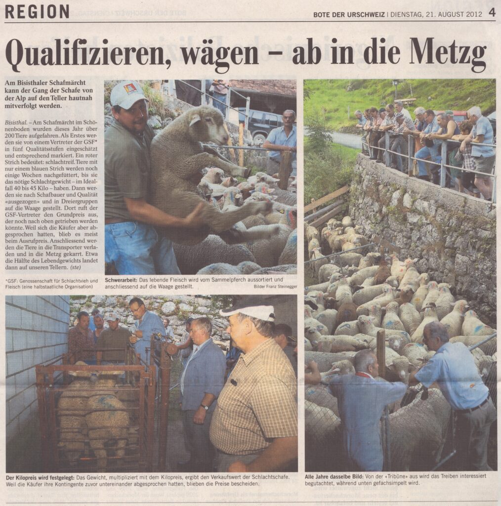 Schafmärcht
Franz Steinegger, Bote der Urschweiz, 2012, Ze443