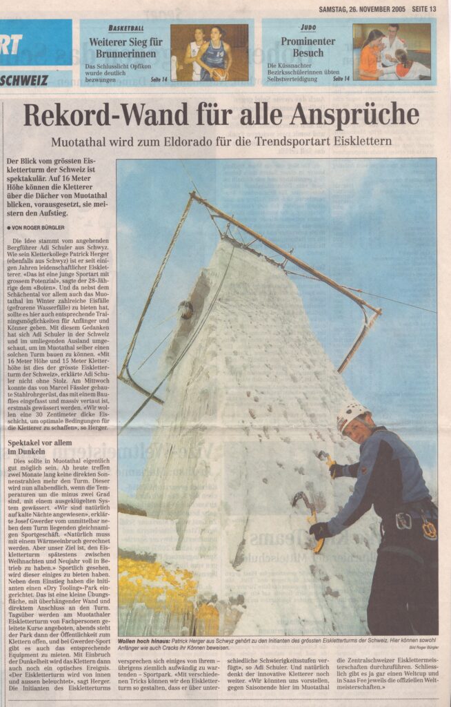 Kletterturm
Roger Bürgler, Bote der Urschweiz, 2005, Ze449