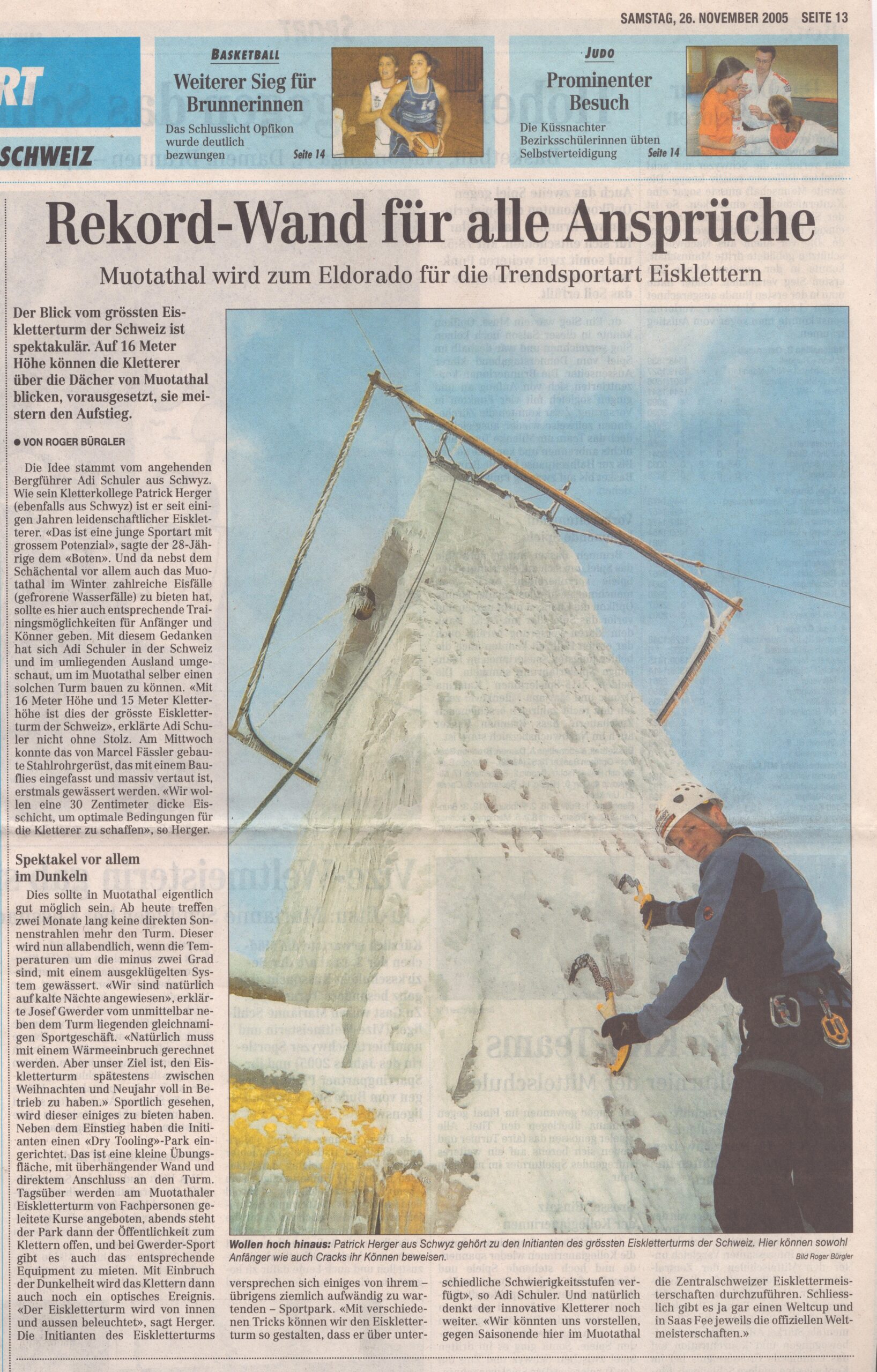 Kletterturm
Roger Bürgler, Bote der Urschweiz, 2005, Ze449