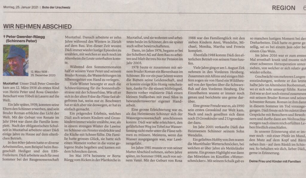 Landwirt, Schinner, Muotathal, 2021, ZeMemor2